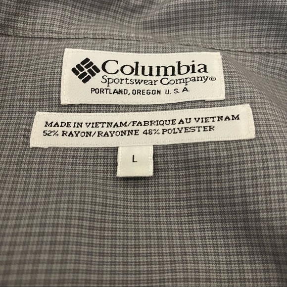 Columbia Men’s Gray Button Front Shirt L - Picture 4 of 5